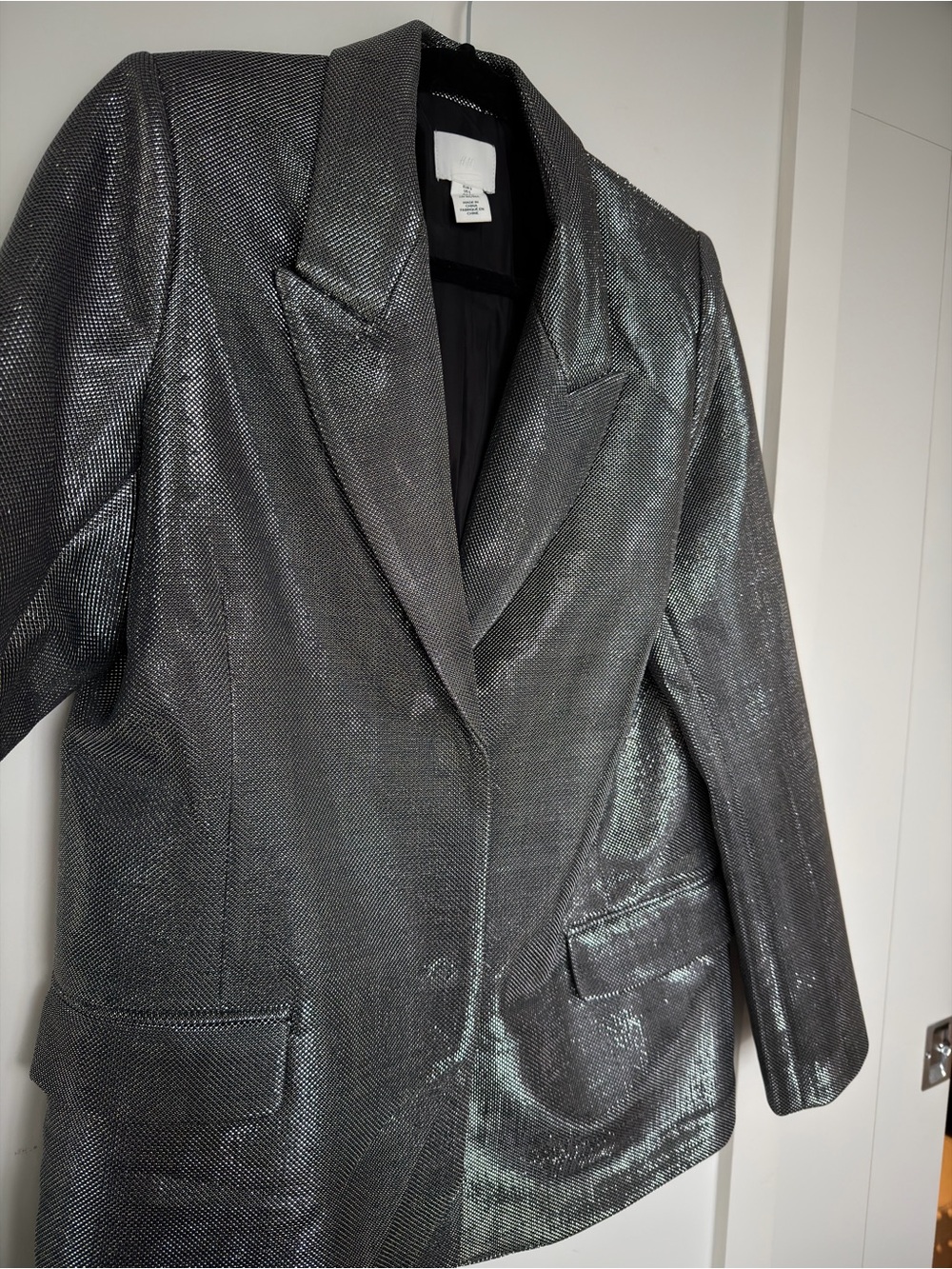 BN H&M Metallic Silver Blazer Jacket